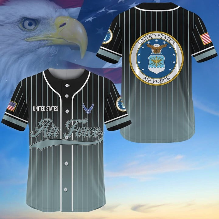 Premium US Veterans Air Force Baseball Jersey Perfect Gift for Dad and Veteran Heroes