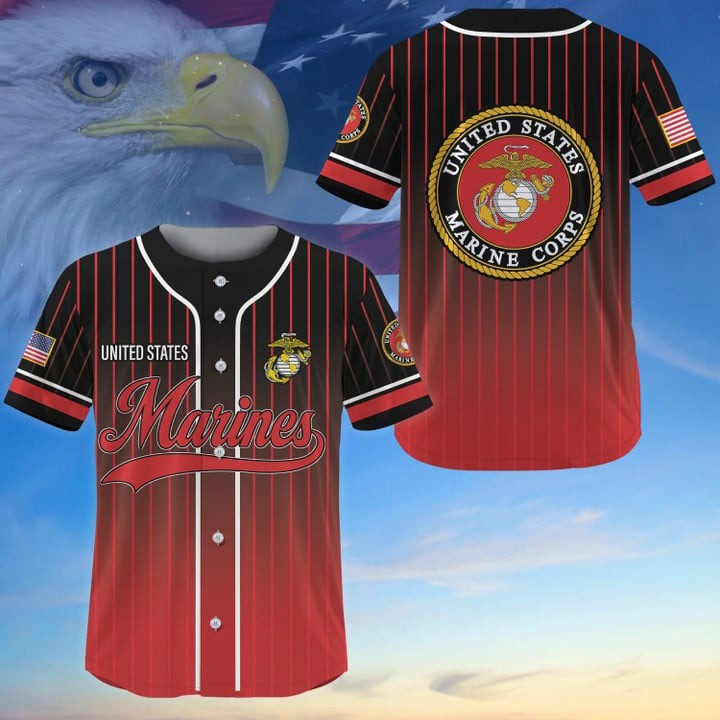 Premium US Veterans Marines Baseball Jersey Perfect Gift for Dad and Veteran Heroes