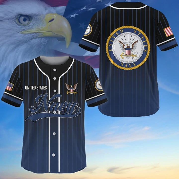 Premium US Veterans Navy Baseball Jersey Perfect Gift for Dad and Veteran Heroes
