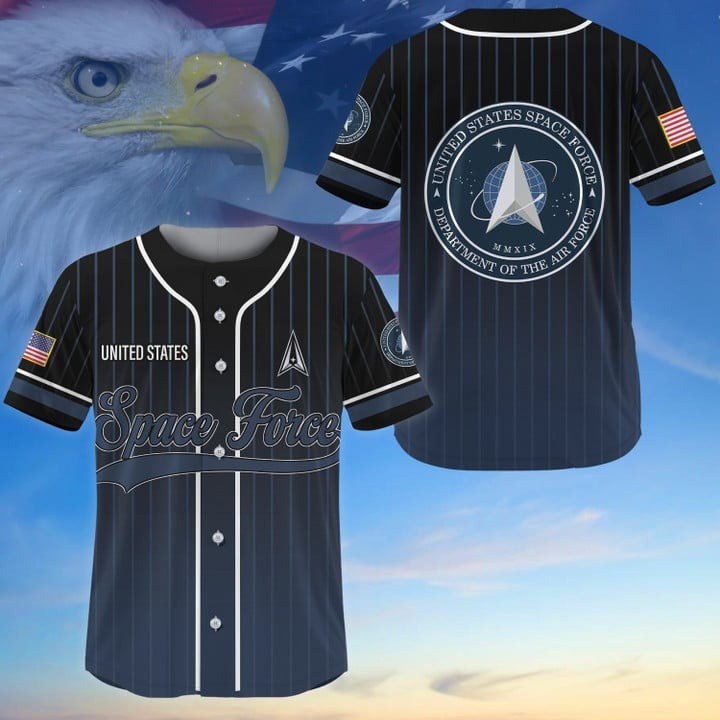 Premium US Veterans Space Force Baseball Jersey Perfect Gift for Dad and Veteran Heroes