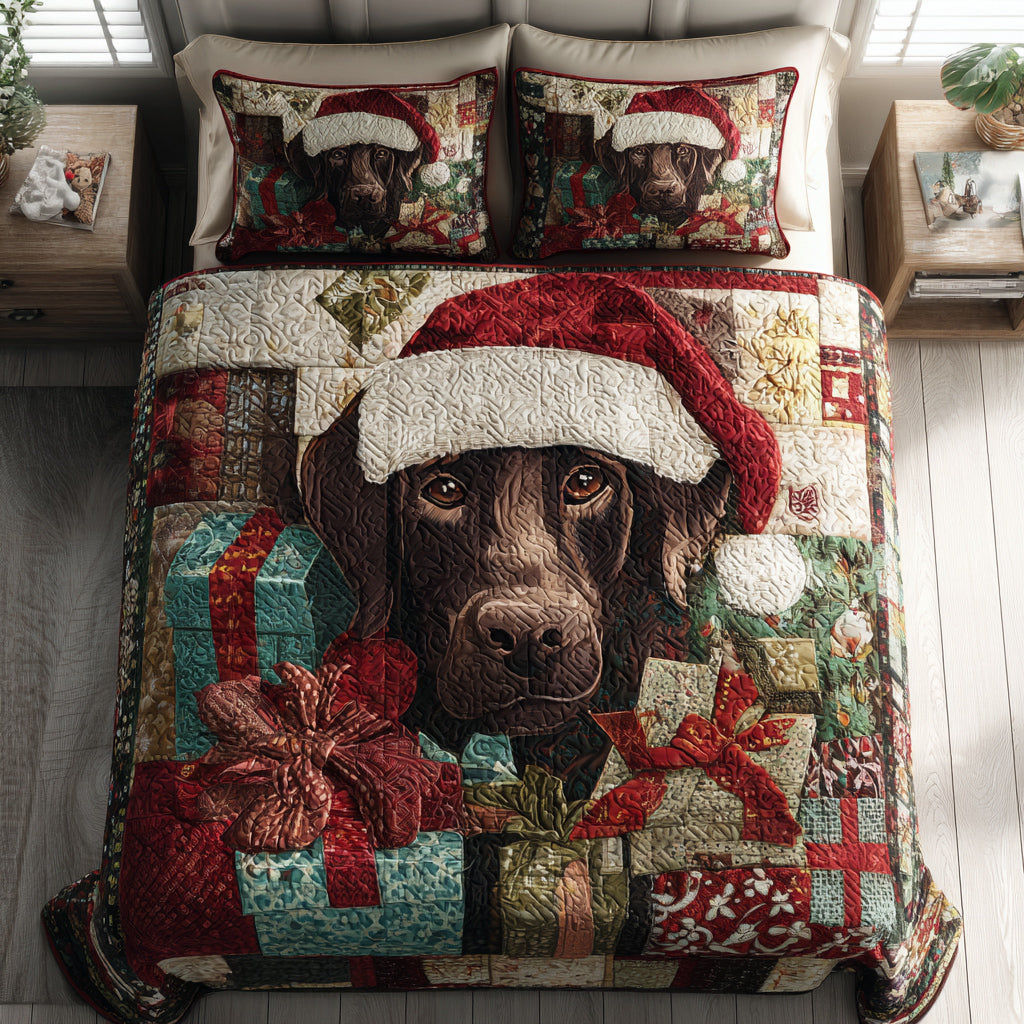 Present Labrador Retriever Quilted Bedding Set Bedroom Decorations Christmas Gifts For Labrador Lovers