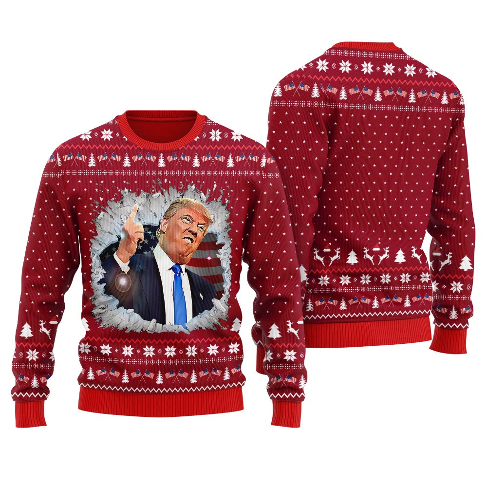 President Make American Great Again Mens Christmas Sweater Merry Christmas Sweatshirt for Holiday Fun
