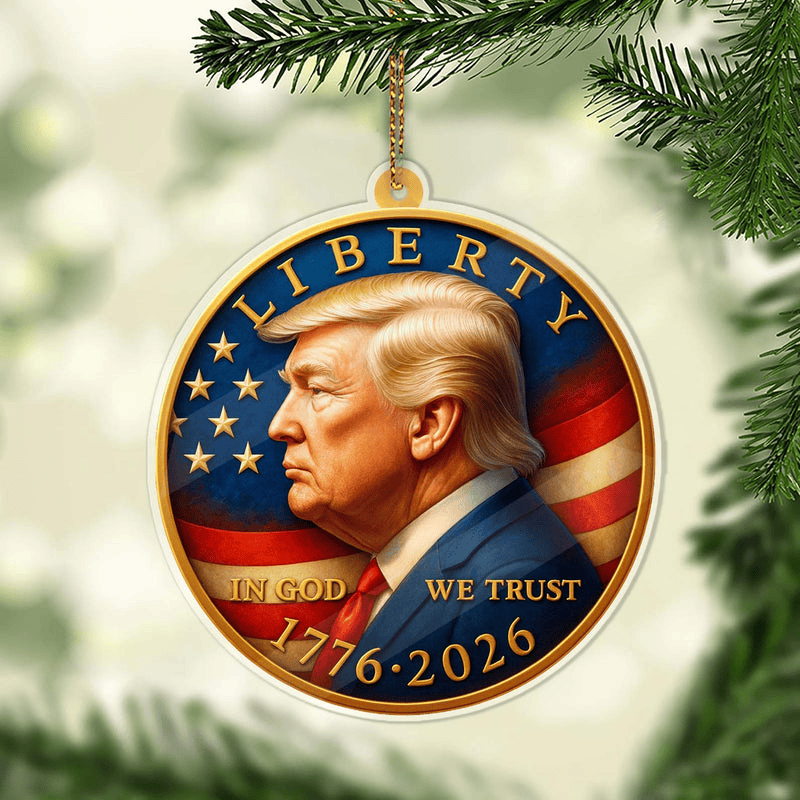 President Trump Coin Acrylic Ornament 250th Anniversary Ornament MAGA Gift for Trump Supporters