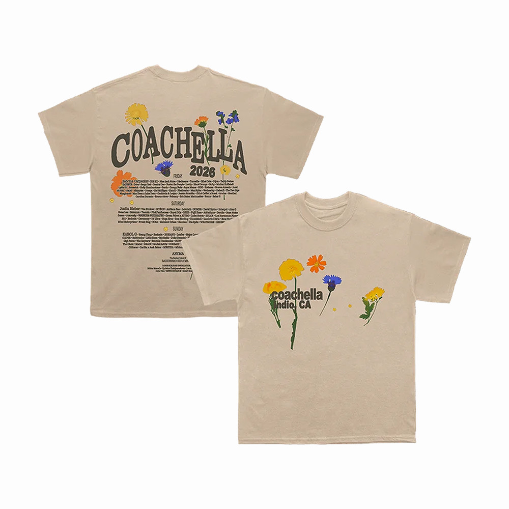 Pressed Flowers Lineup Coachella 2026 T-Shirt Coachella Valley Music Clothes Gift For Boyfriend