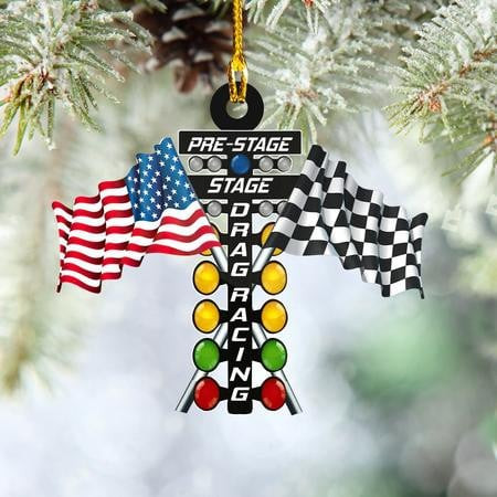 PreStage Drag Racing Lights Christmas Ornament