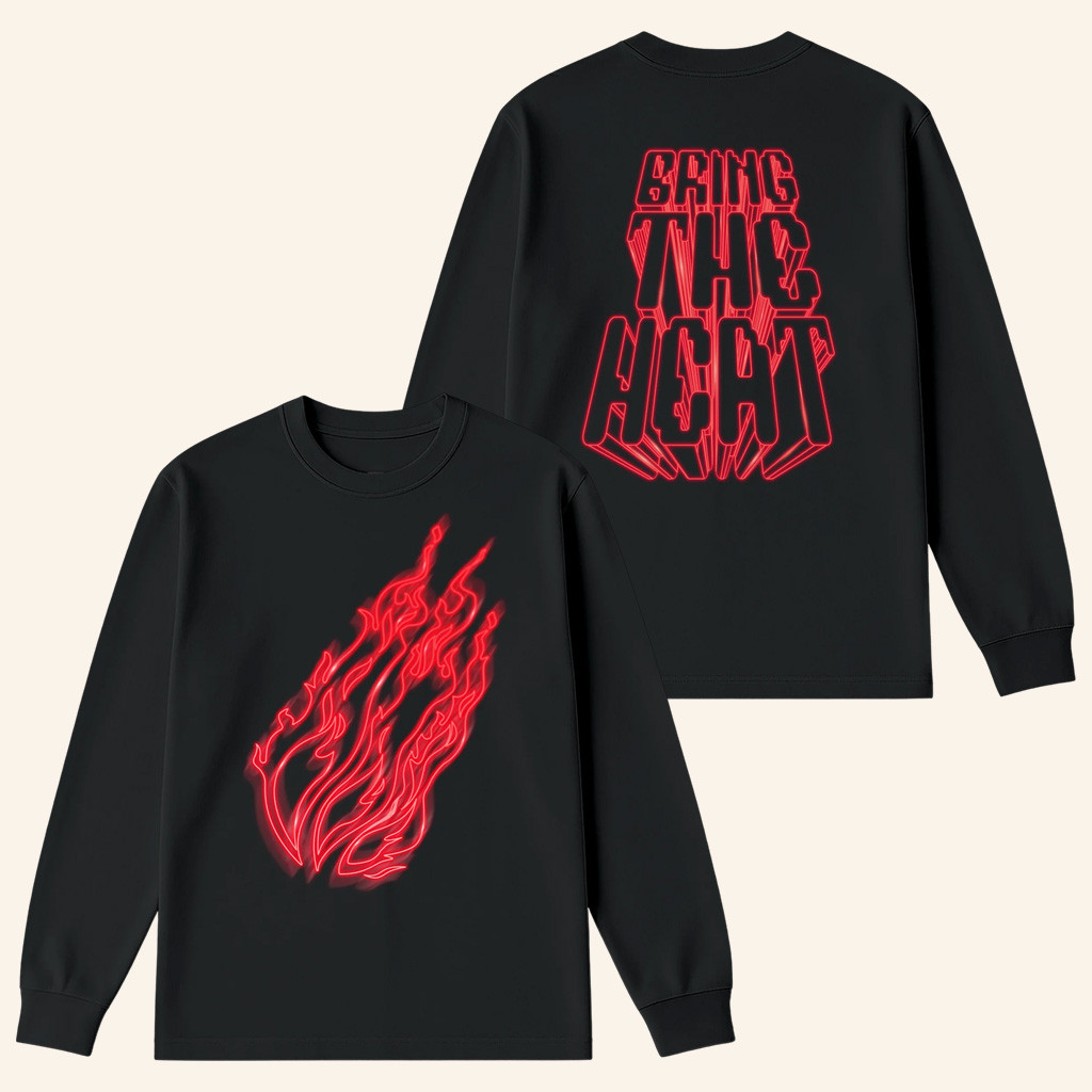 Prestonplayz Fire Merch Neon Flame Long Sleeve T-Shirt Bring The Heat Shirt Gifts For Him