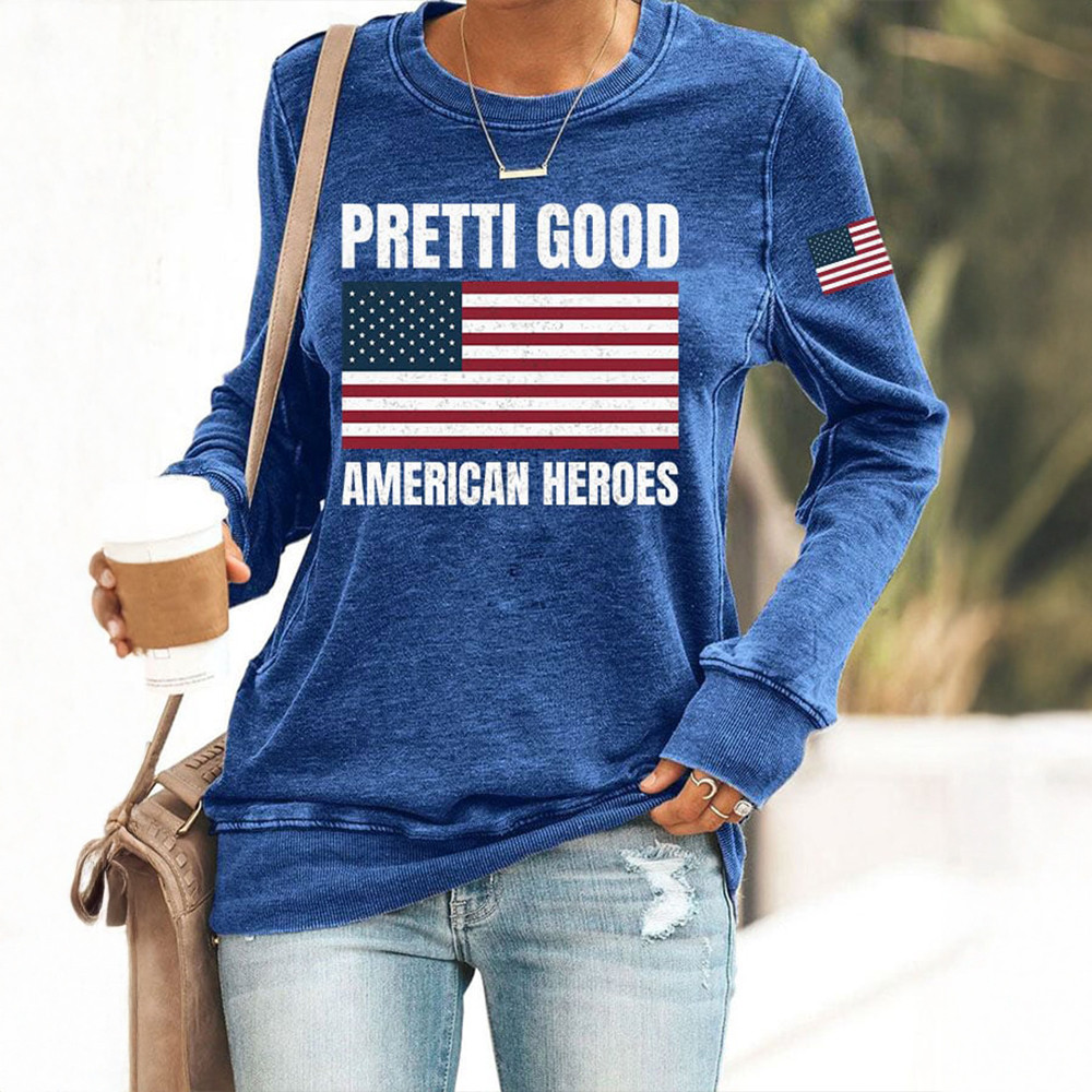Pretti Good American Heroes Sweatshirt American Flag Apparel Best Gift For Alex Pretti Supporters