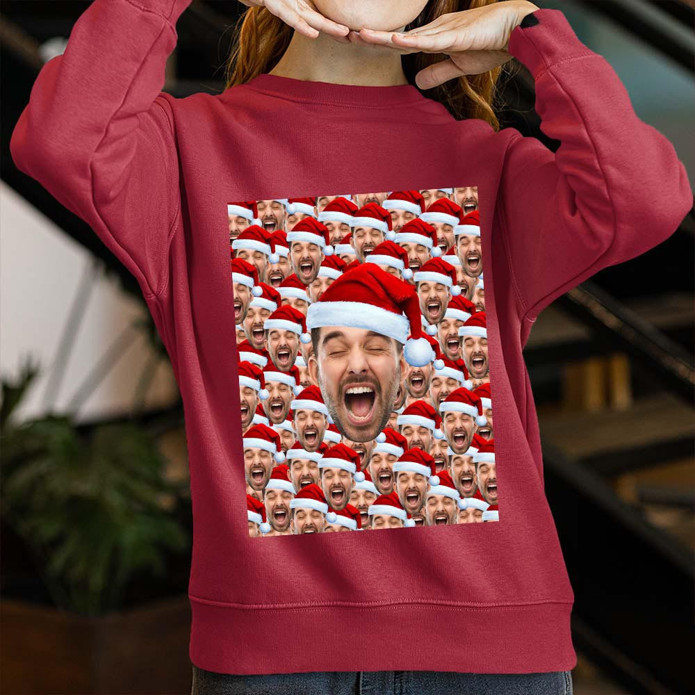 Pretty Custom Multiple Faces Christmas Sweater For Women Christmas Gifts For Dad