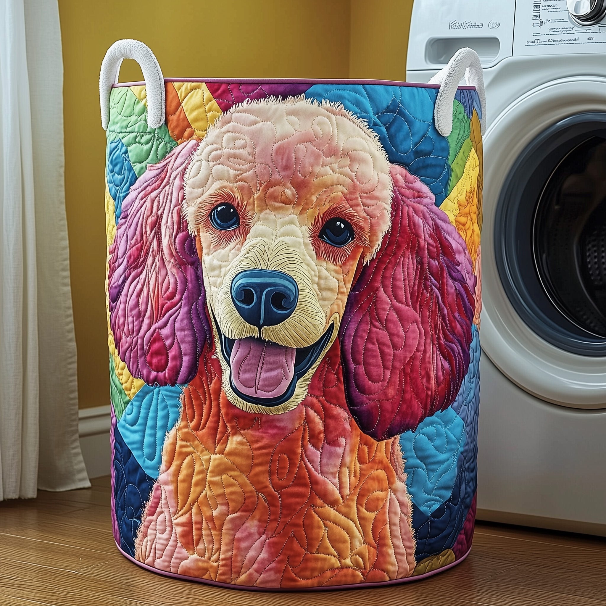 Pretty Poodle Charm Quilted Laundry Basket Cute Gifts For Poodle Lovers