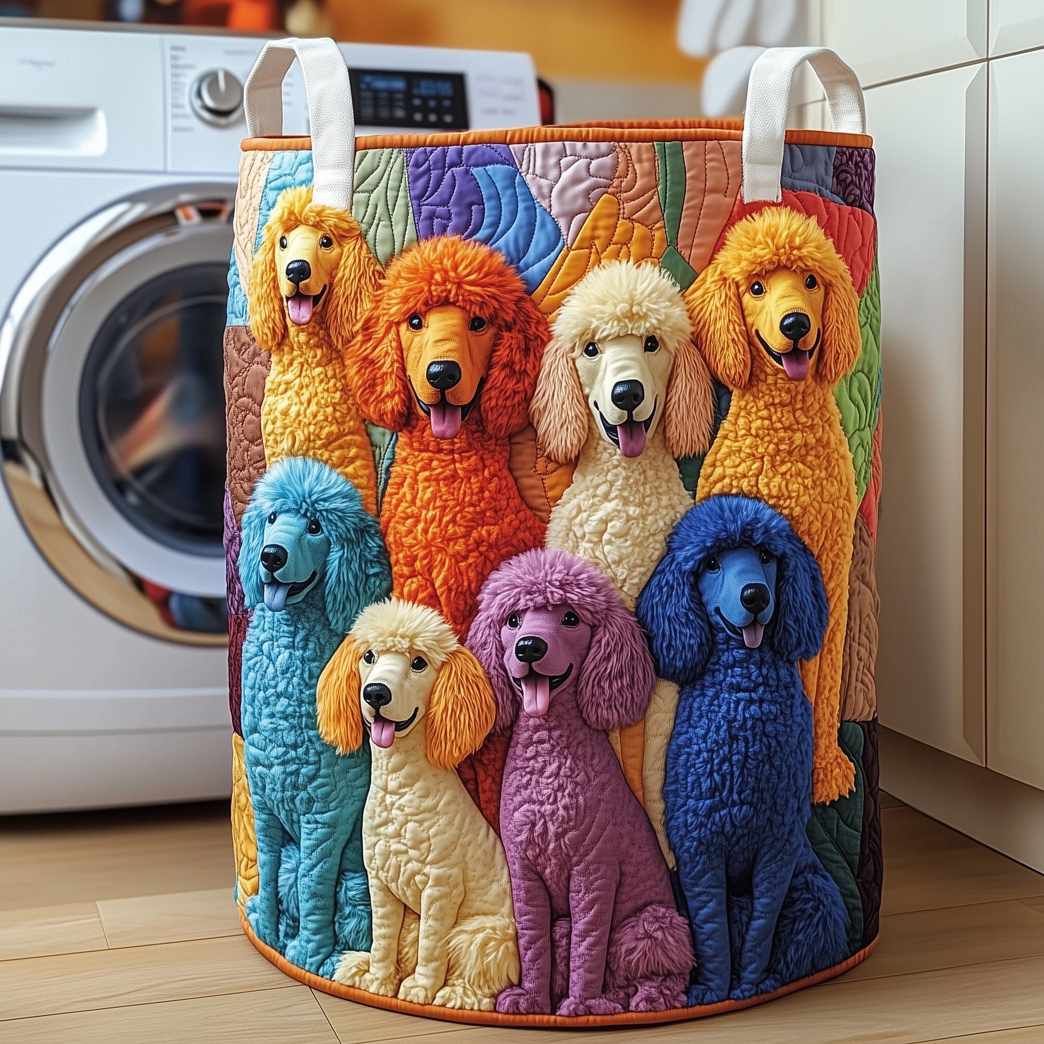 Pretty Poodle Charm Quilted Laundry Basket Pretty Gifts For Poodle Lovers