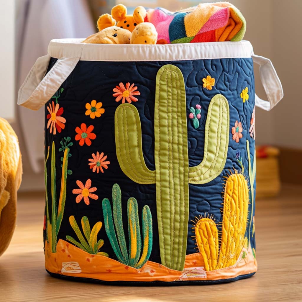 Prickly Love Quilted Laundry Basket Cozy Quilted Laundry Basket Gift for New Homeowners