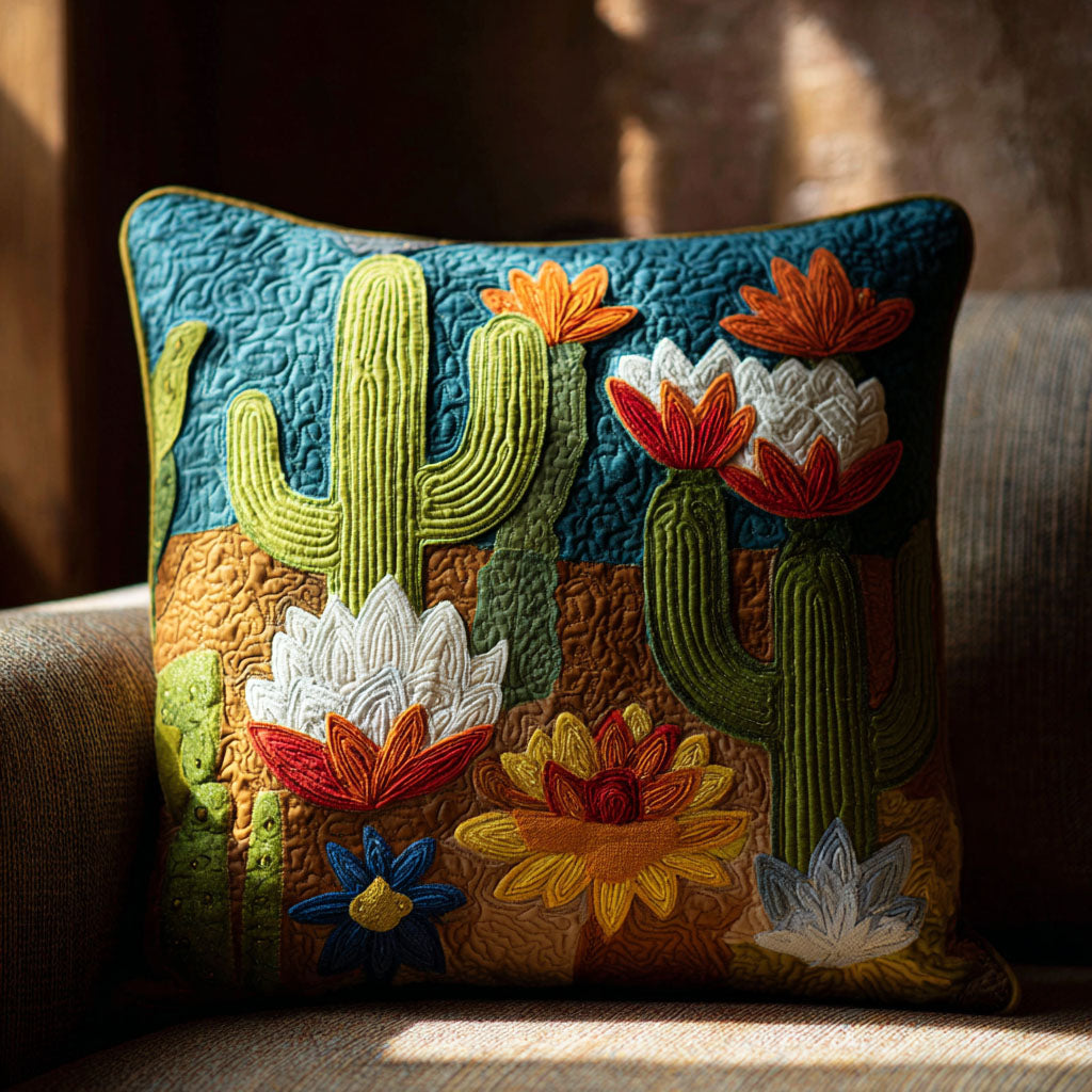 Prickly Magic Quilted Pillow Case Best Throw Pillow Covers Cactus Themed Gifts