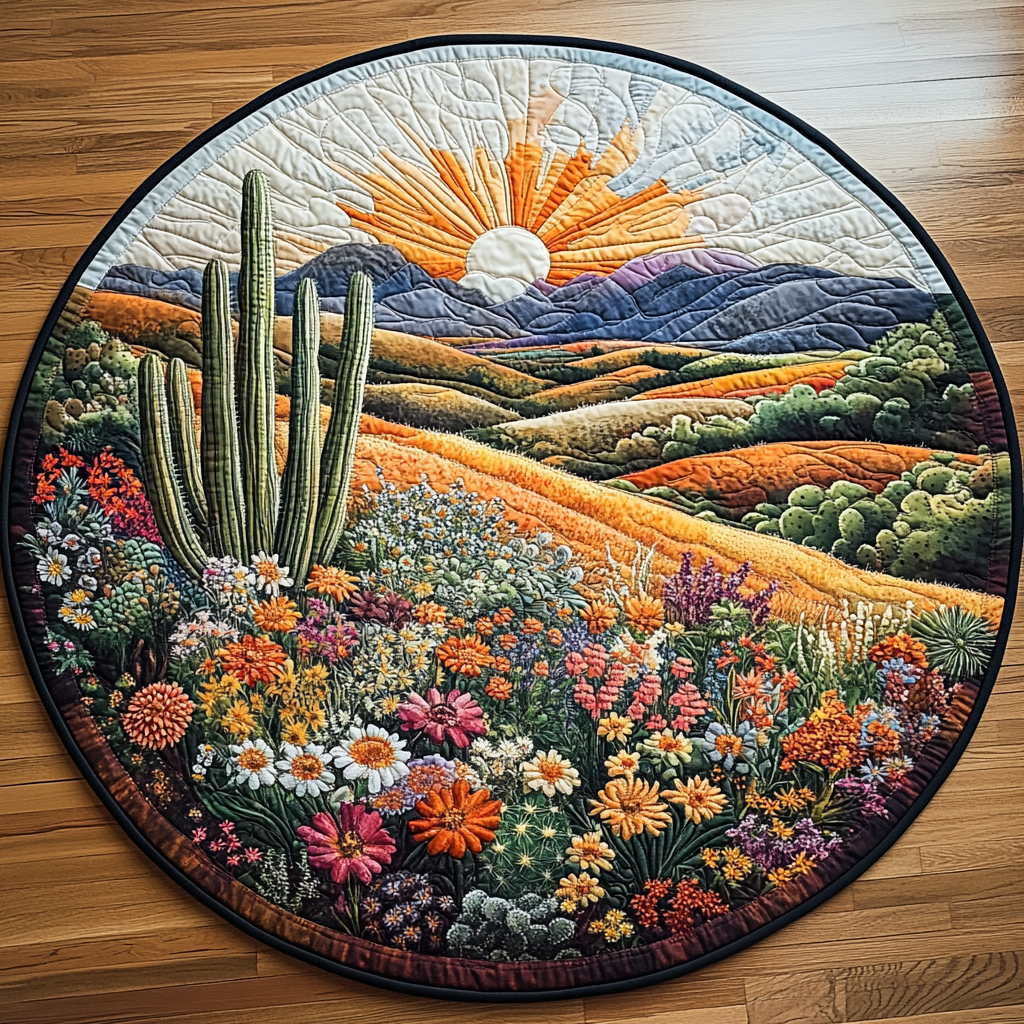 Prickly Quilted Round Mat Entrance Way Ideas Best Unique Cactus Gifts