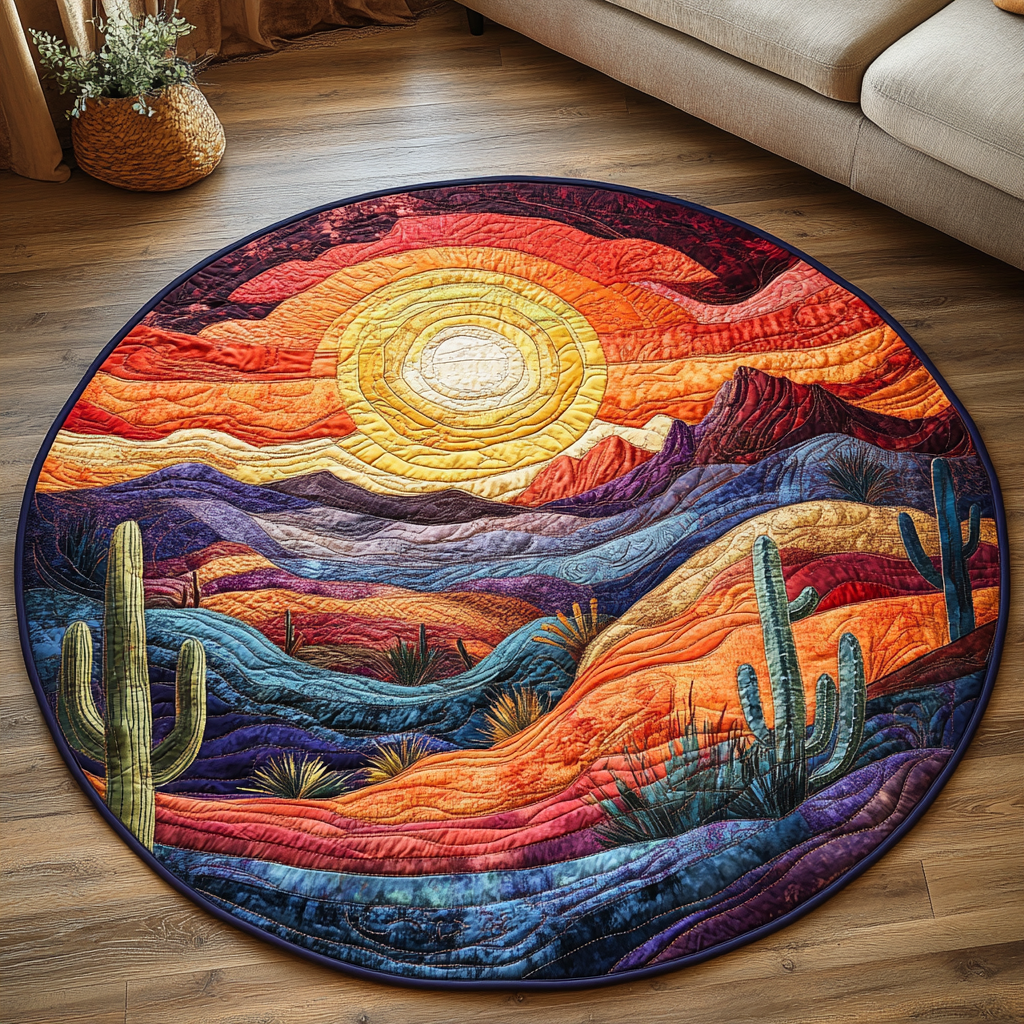 Prickly Quilted Round Mat Entry Way Ideas Cactus Theme Gifts