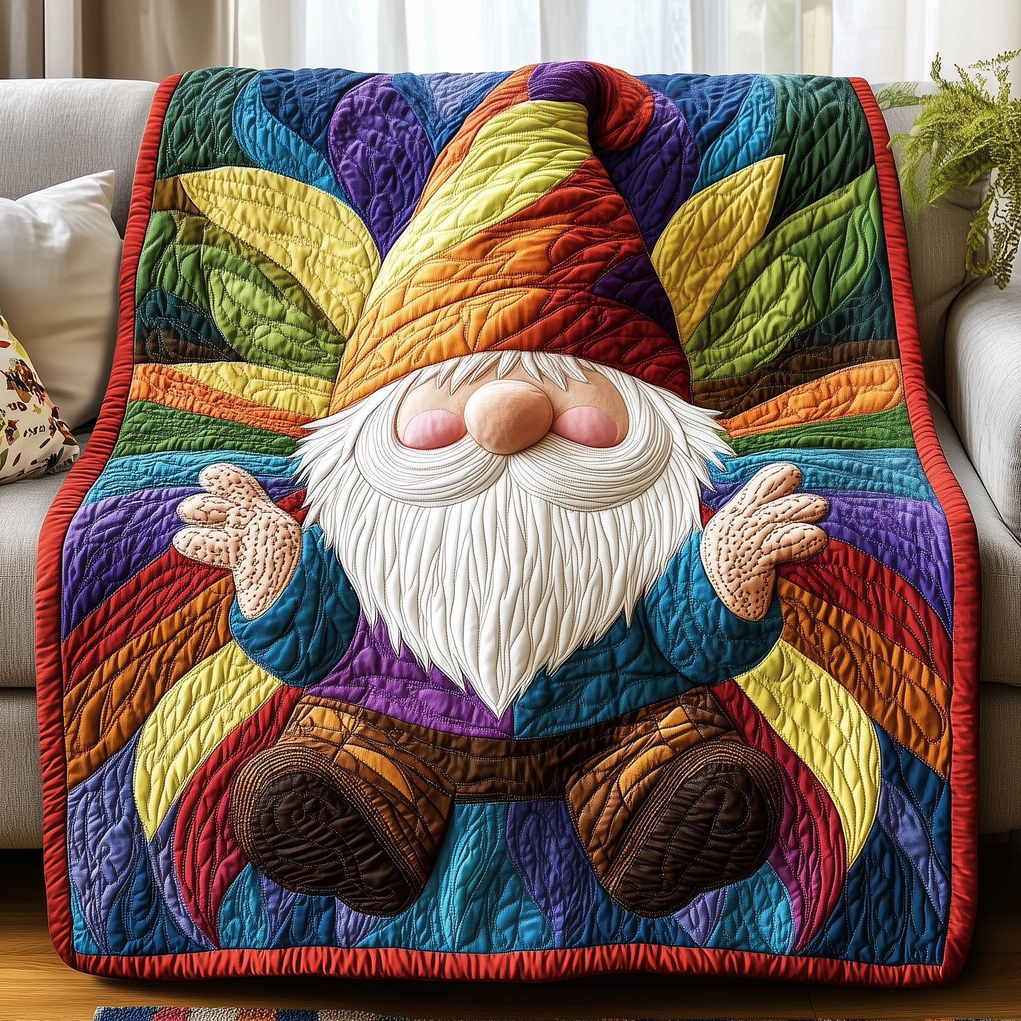 Pride Gnome Magic Quilted Blanket Merchandise Throw BlanketChristmas Gifts For Daughter In Law
