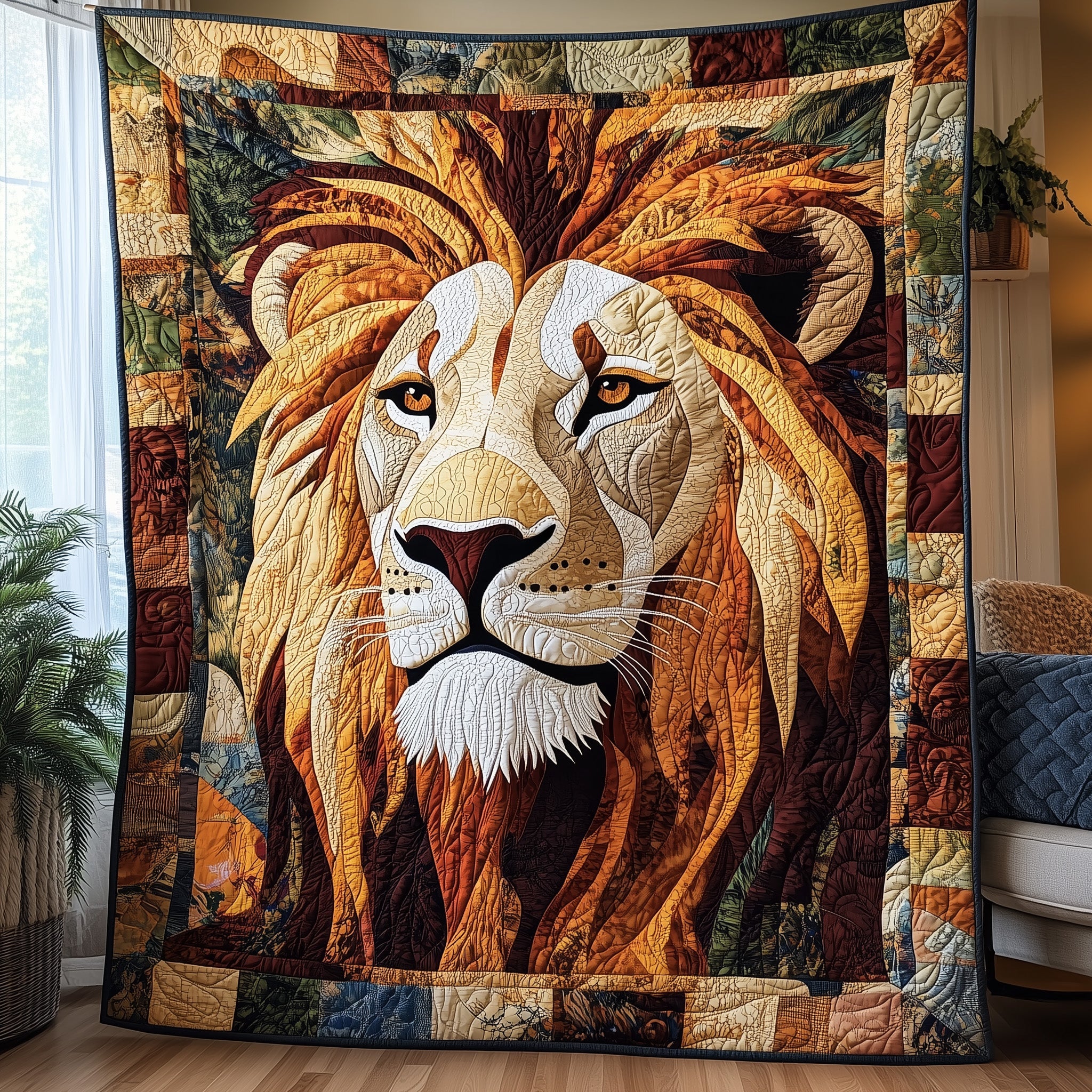 Pride of the Wild Quilted Blanket Merchandise Throw BlanketGifts For Someone Who Likes Lions