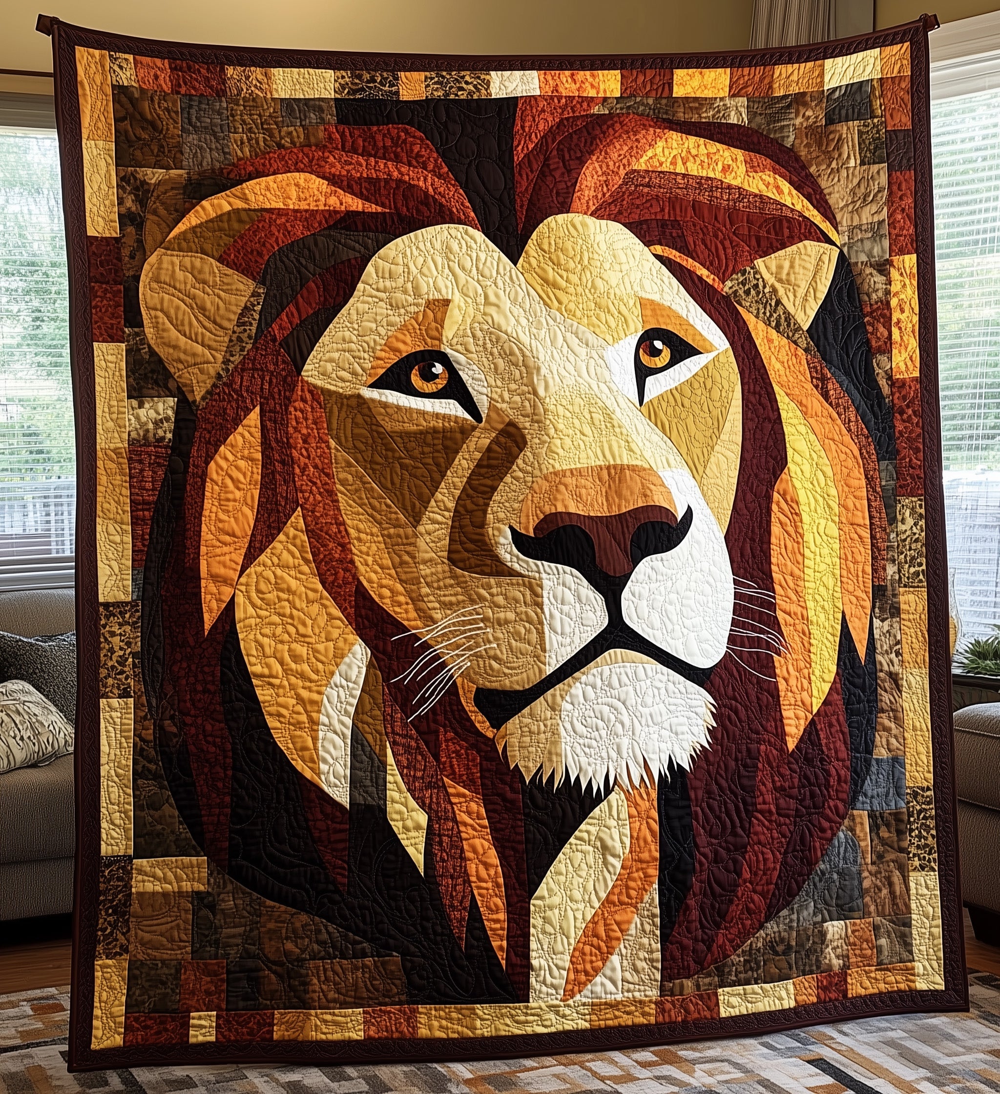 Pride of the Wild Quilted Blanket Merchandise Throw BlanketTop Gifts For Lion Lovers