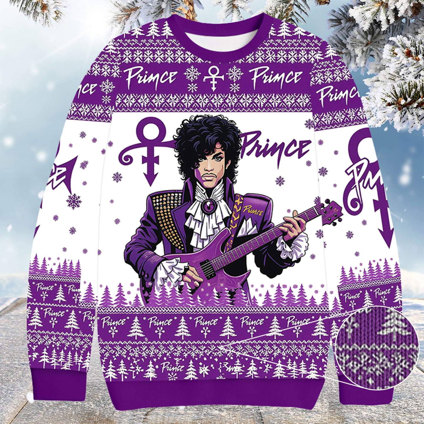 Prince Purple Rain Christmas Ugly Sweater Funny Xmas Clothes Xmas Gift Ideas