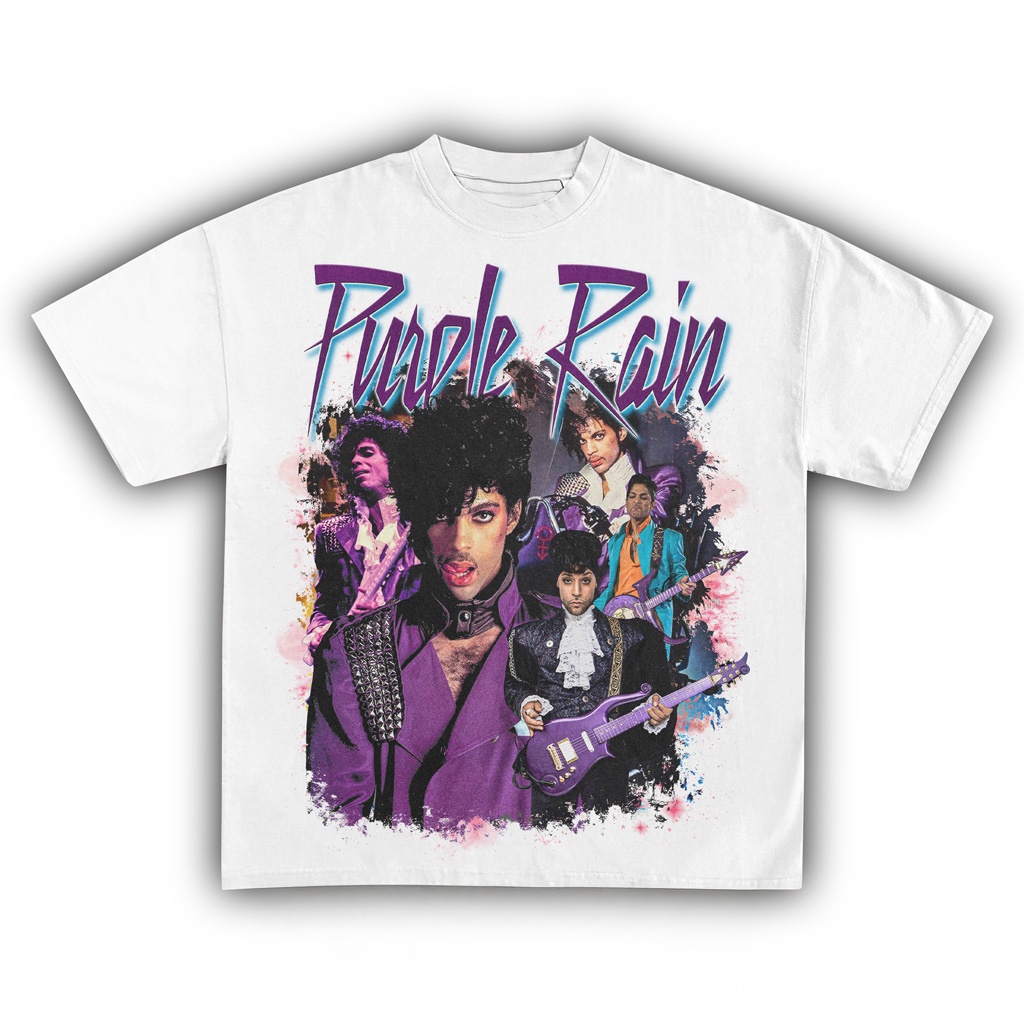 Prince Purple Rain White T-Shirt Prince Merch Music Lover Gifts For Him
