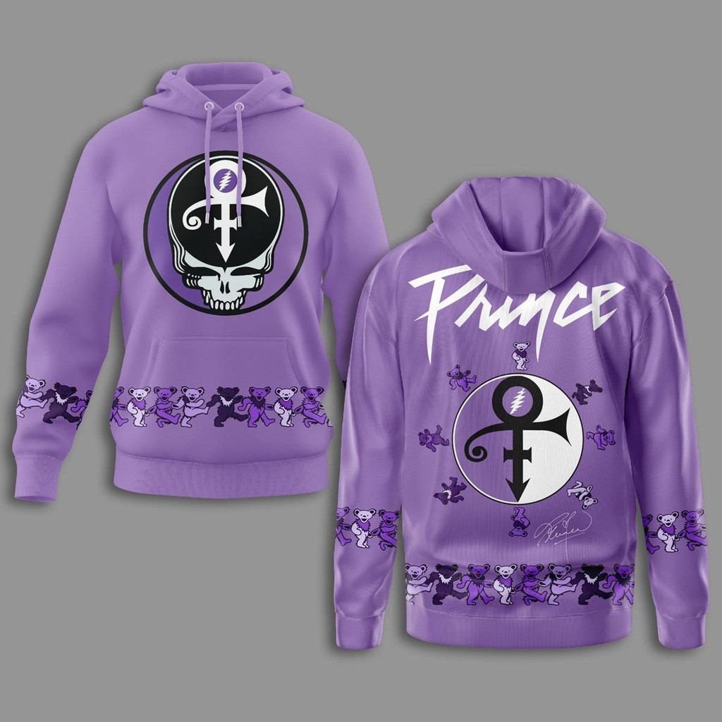 Prince x Grateful Dead Signature Hoodie Prince Merch Gifts For Music Fans