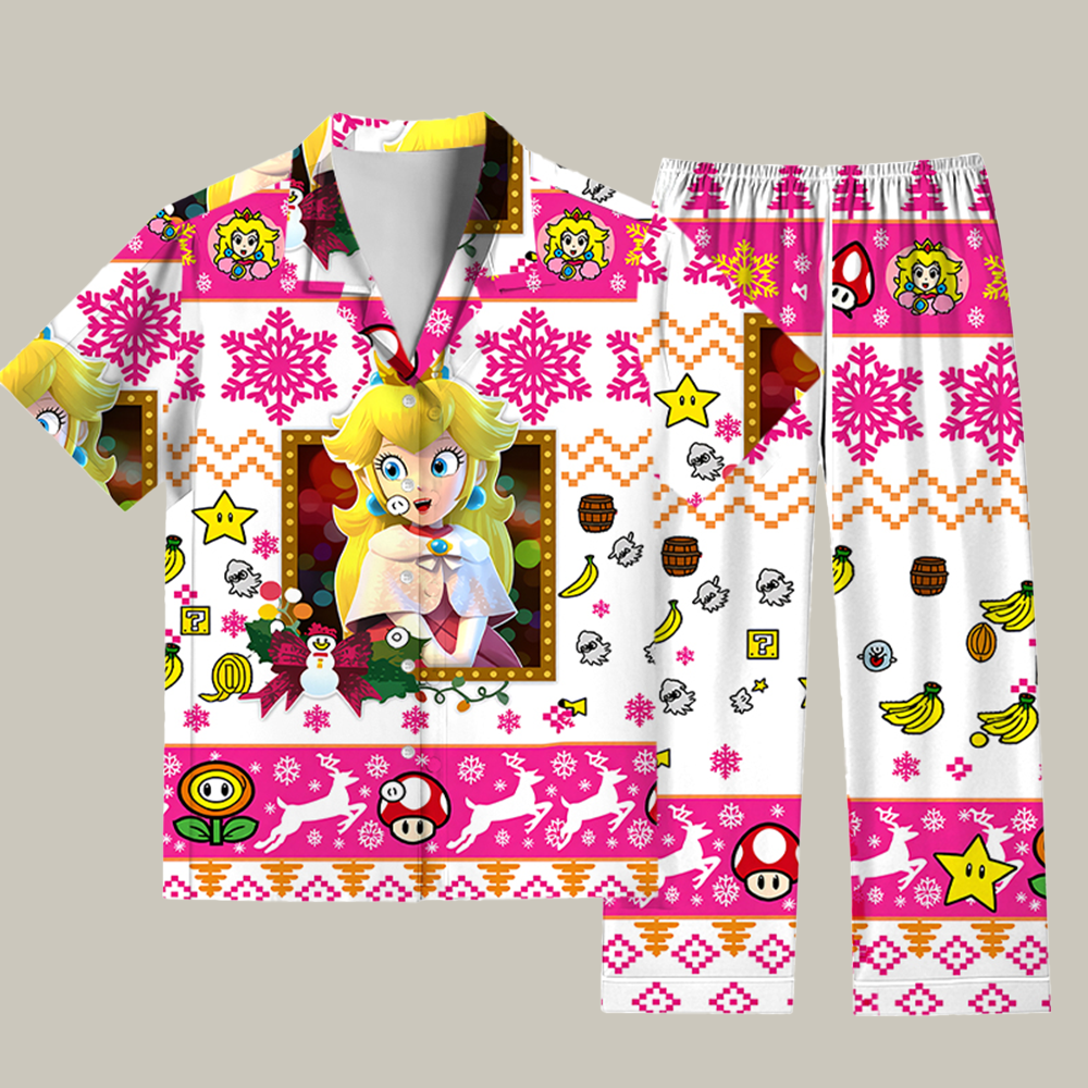 Princess Peach Pajama Set Merry Xmas Clothing Christmas Presents For Wife