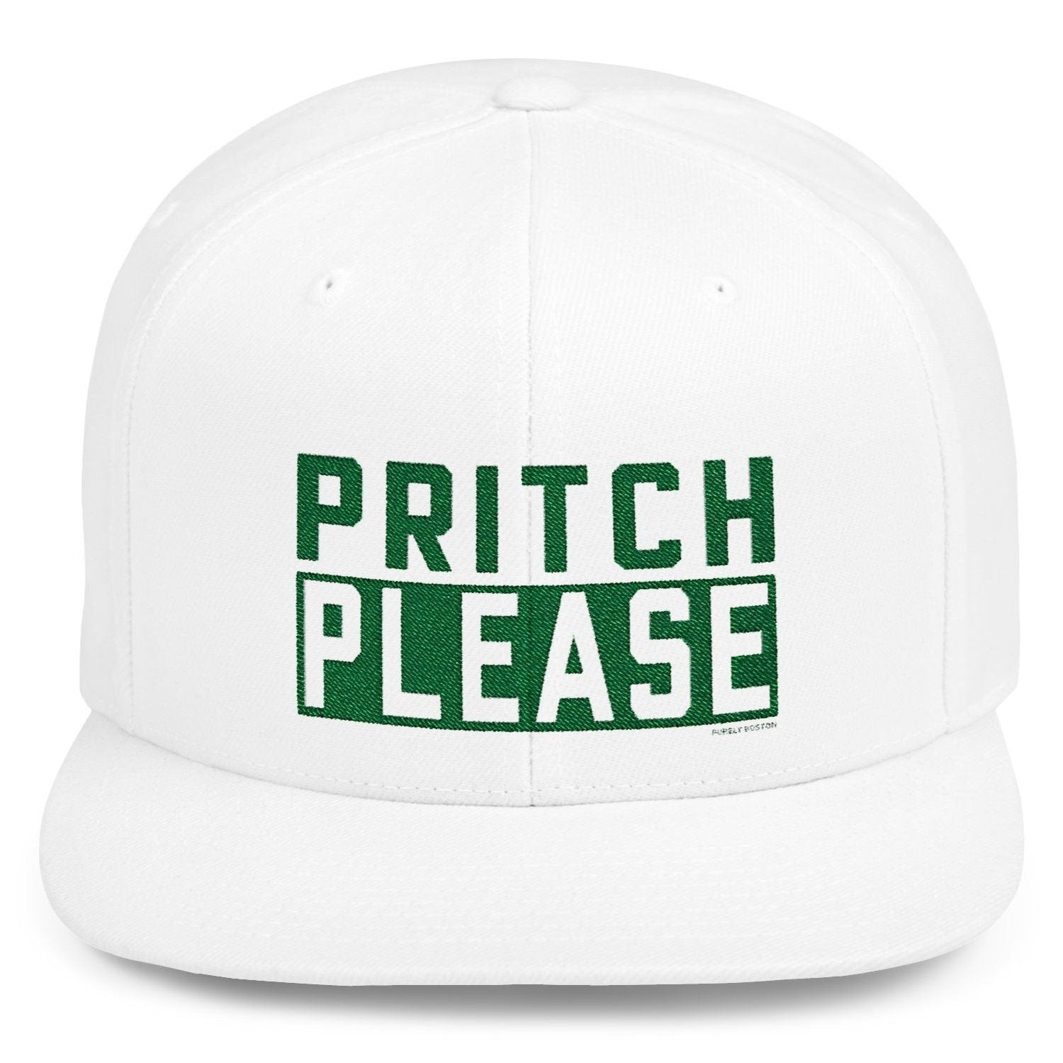 Pritch Please White Snapback Embroidered Hat Best Boston Celtics Merch Gift For Dad