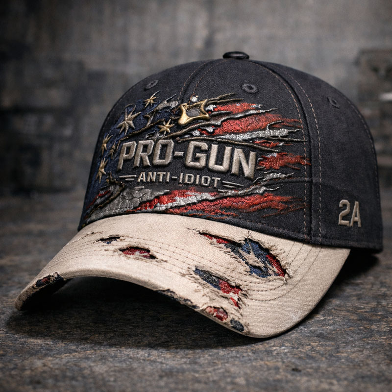 Pro Gun Anti Idiot Vintage Hat Gun Graphic Baseball Cap Unique Gift For Veterans