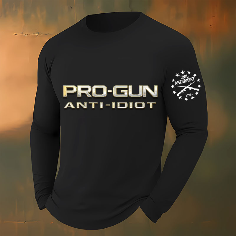 Pro Gun Anti Shot Long Sleeve Shirt 2nd Amendment 1776 Apparel Veteran Themed Gifts