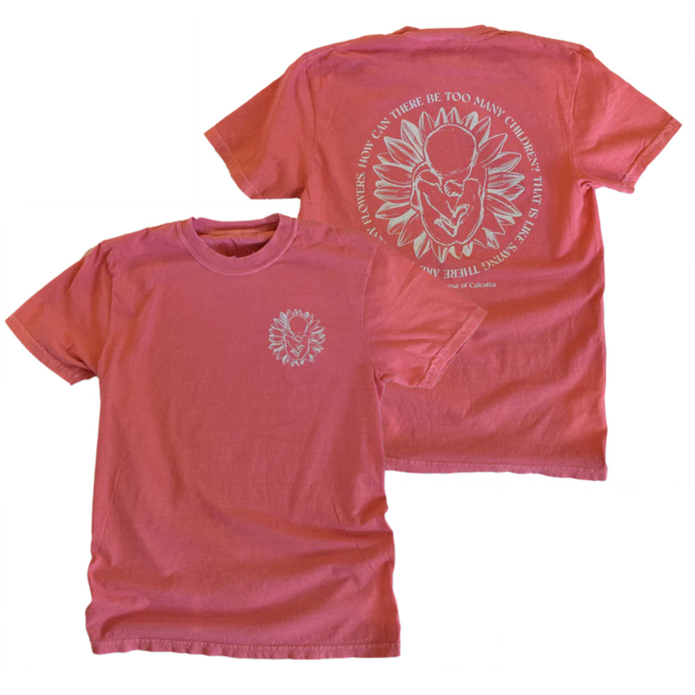 Pro Life Flower T-Shirt Saint Mother Teresa Of Calcutta Shirt Christian Gift Ideas