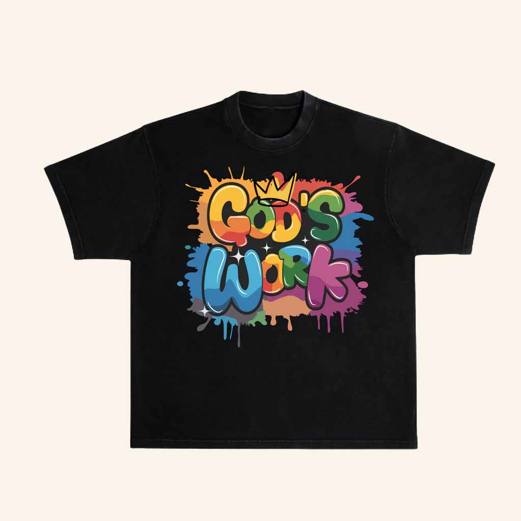 Proclaim Merch God's Work Graffiti T-Shirt Christian Gifts For Christmas Proclaim Merch God's Work Graffiti T-Shirt Christian Gifts For Christmas
