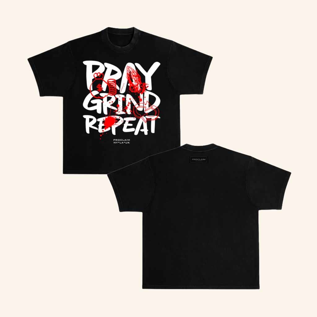 Proclaim Merch Pray Grind Repeat Graffiti T-Shirt Best Christmas Gifts For Brother Proclaim Merch Pray Grind Repeat Graffiti T-Shirt Best Christmas Gifts For Brother