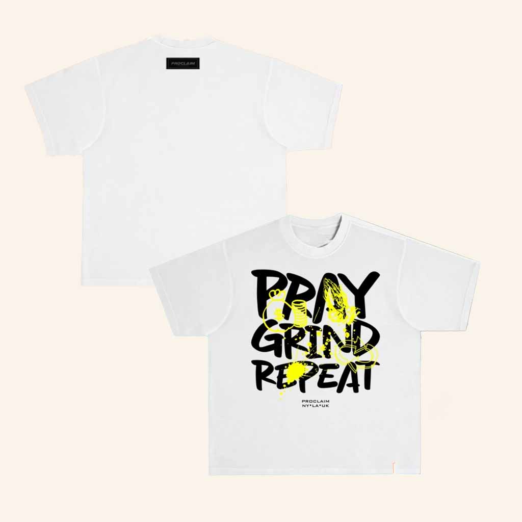 Proclaim Merch Pray Grind Repeat Graffiti T-Shirt Christmas Gift Ideas For Boyfriend Proclaim Merch Pray Grind Repeat Graffiti T-Shirt Christmas Gift Ideas For Boyfriend