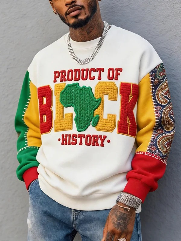 Product Of Black History Sweatshirt Men Retro Paisley Map Art Best Gift For Him