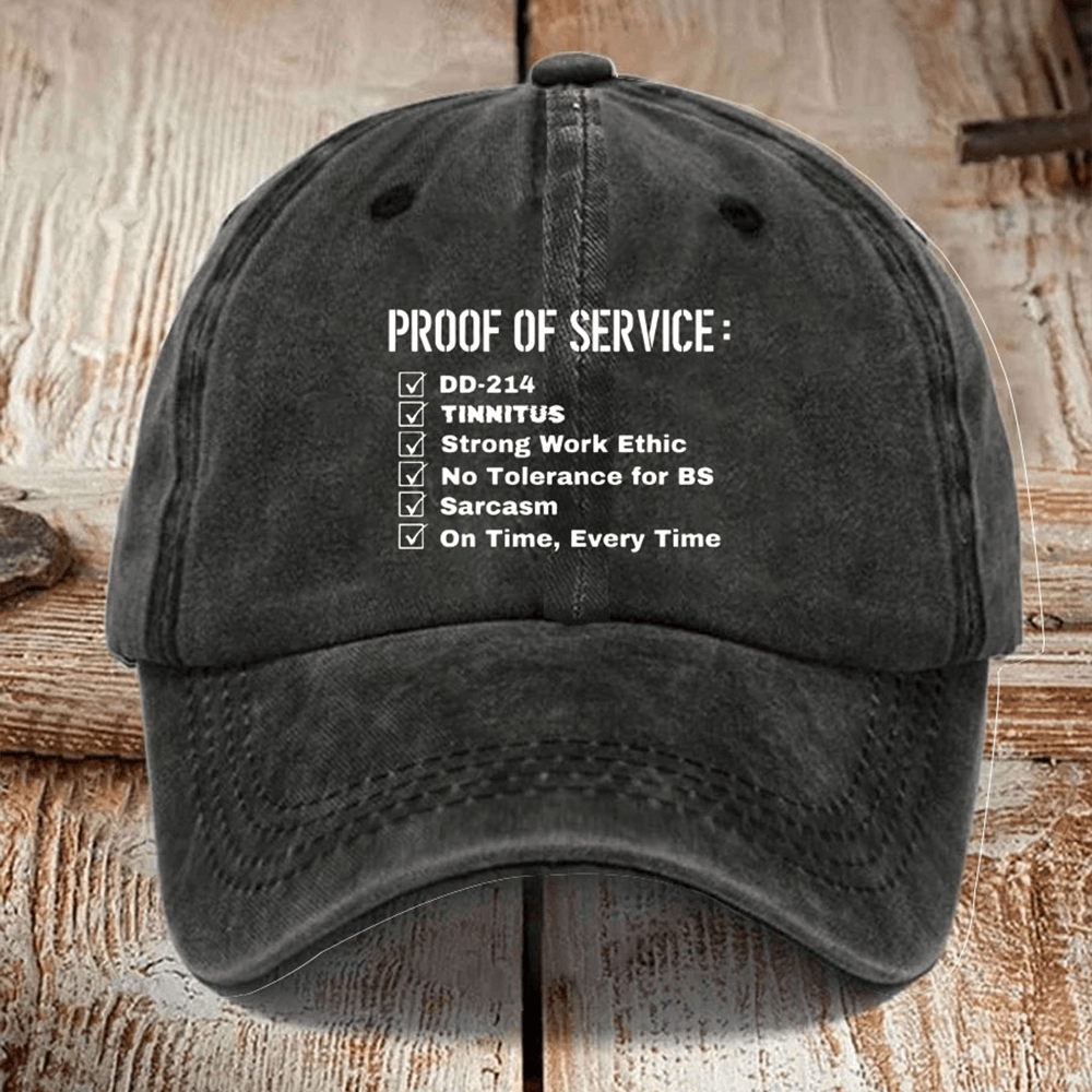 Proof Of Service Pattern Hat DD 214 Alumni Baseball Cap Patriotic Gifts For Veterans