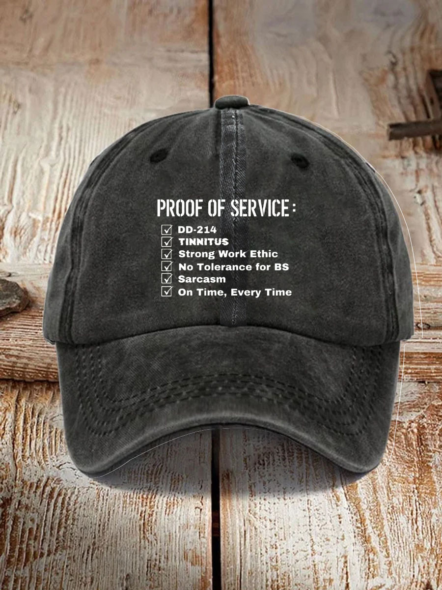 Proof Of Service Pattern Hat Veteran Baseball Cap Christmas Gifts For Veterans