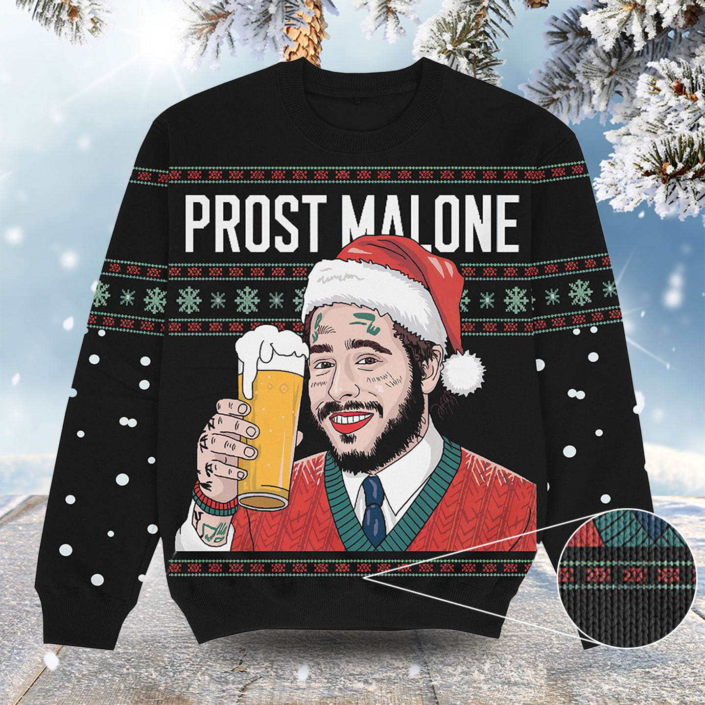 Prost Malone Christmas Ugly Sweater Funny Christmas Apparel Unique Brother Gifts