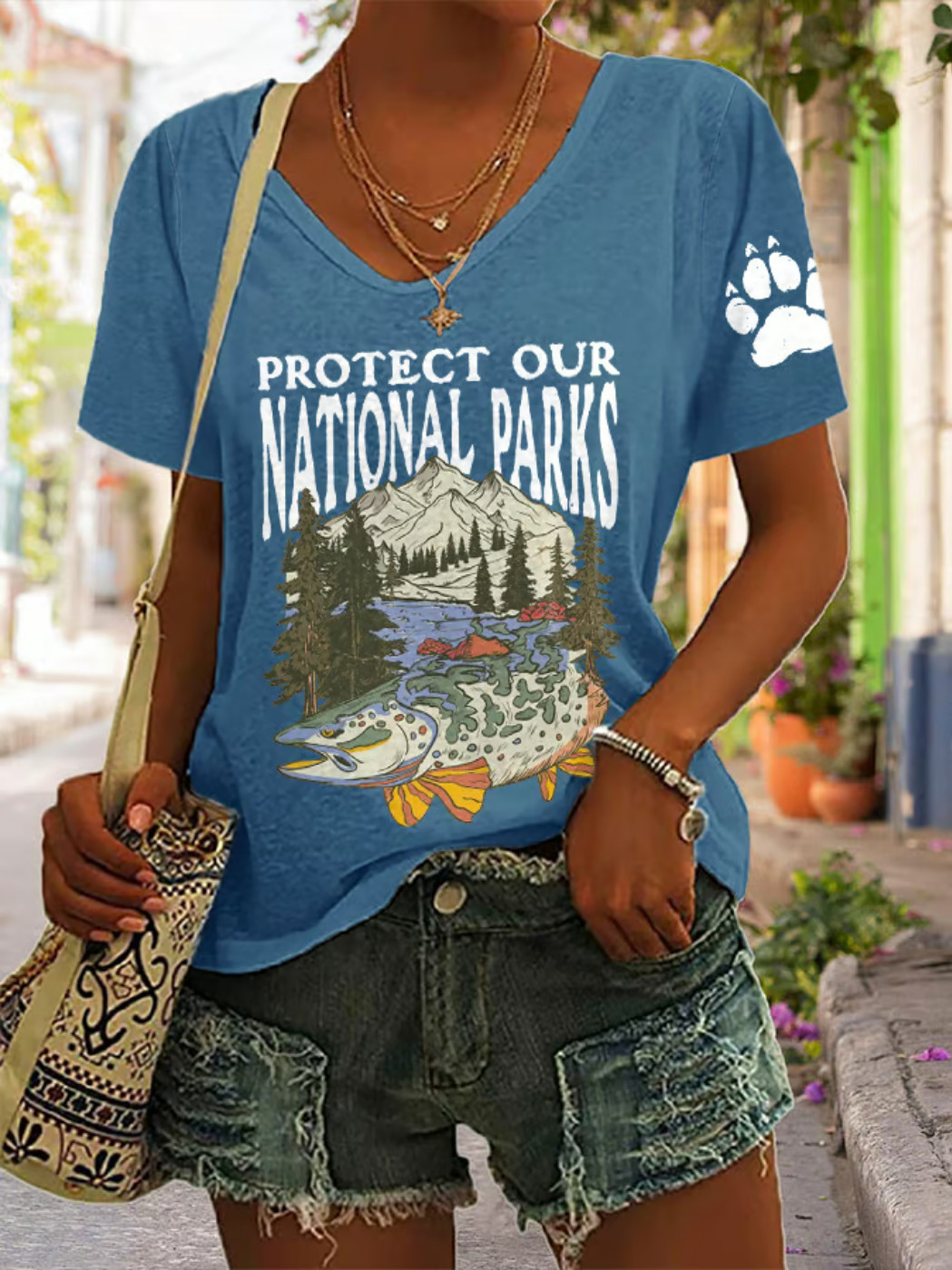 Protect Our National Parks V-neck T-Shirt Park Ranger Shirt Gifts For Wife