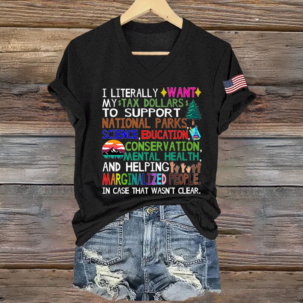 Protect Our National Parks V-neck T-Shirt Subtle Anti Trump Merch Support National Parks Shirt