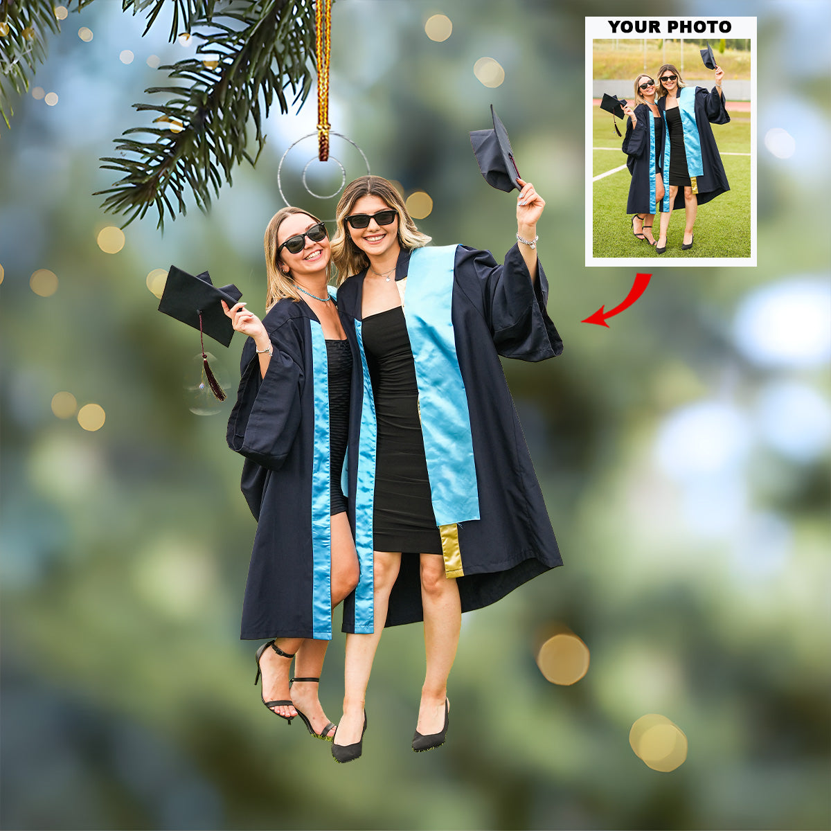 Proud Graduates Personalized Photo Mica Ornament Christmas Gift For Graduation Friends