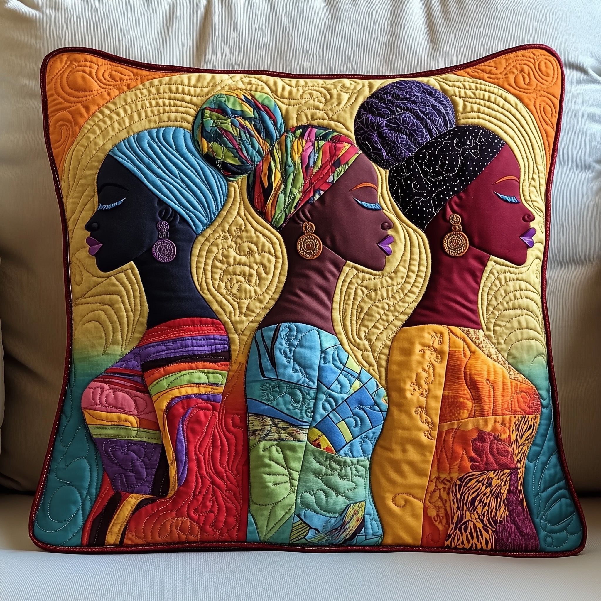 Proud Heritage Quilted Pillow Case Decorative Pillow Cover MerchAfrican American Gifts For Women Melanin
