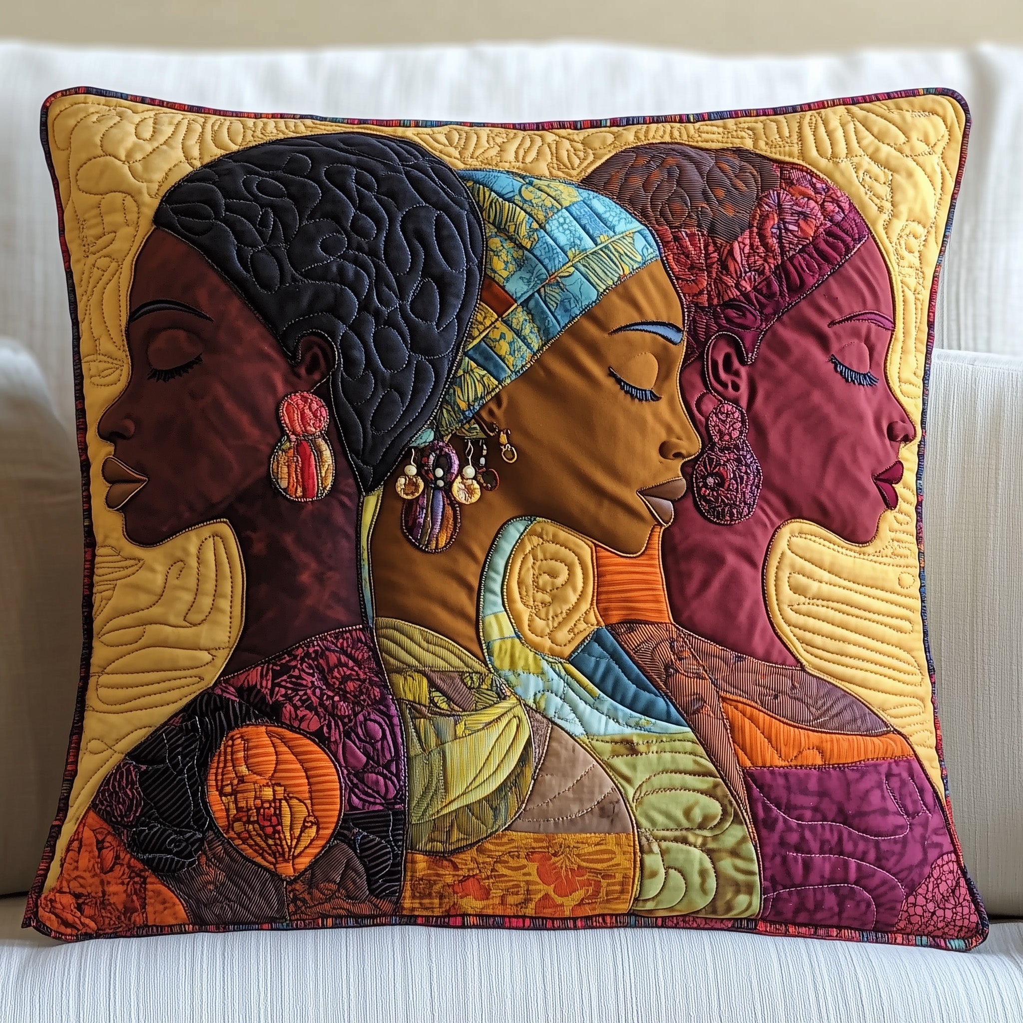 Proud Heritage Quilted Pillow Case Decorative Pillow Cover MerchAfrican American Heritage Month Gifts Melanin