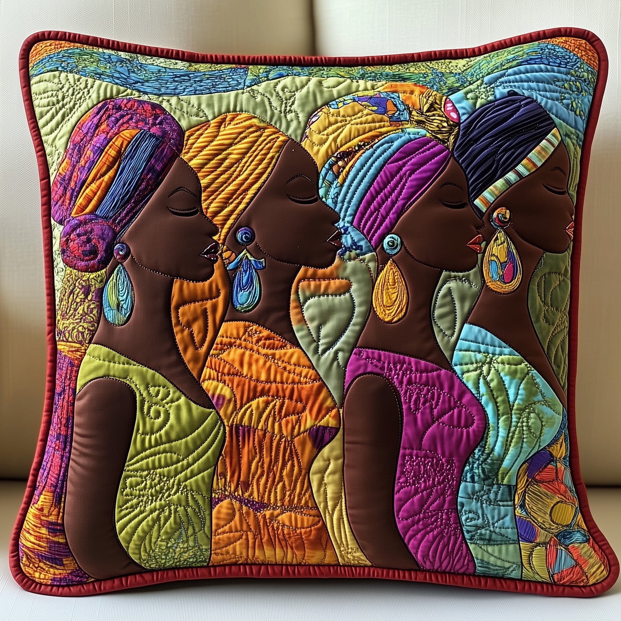 Proud Heritage Quilted Pillow Case Decorative Pillow Cover MerchGifts For Black History Month Melanin