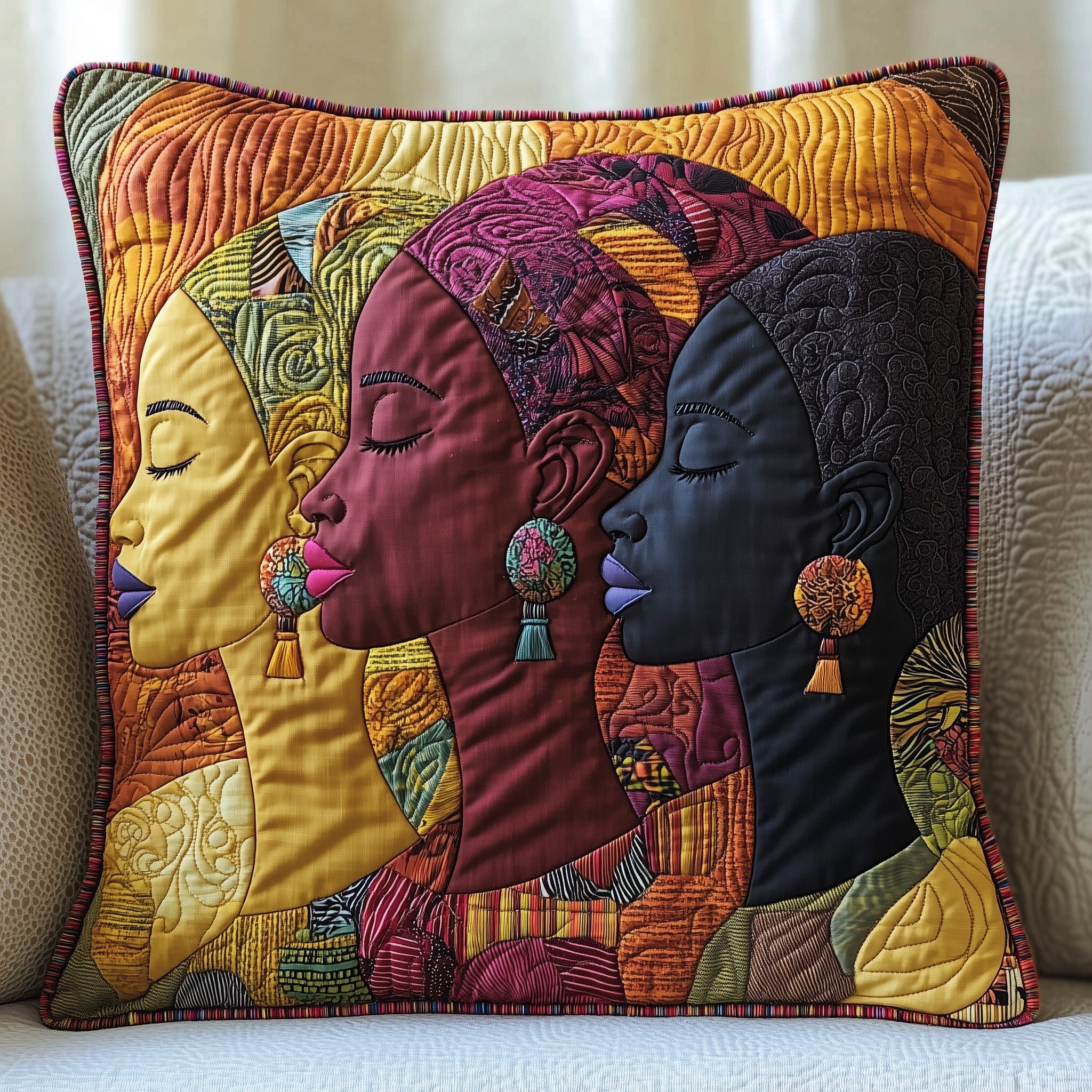 Proud Heritage Quilted Pillow Case Decorative Pillow Cover MerchMelanin African American Gifts Christmas