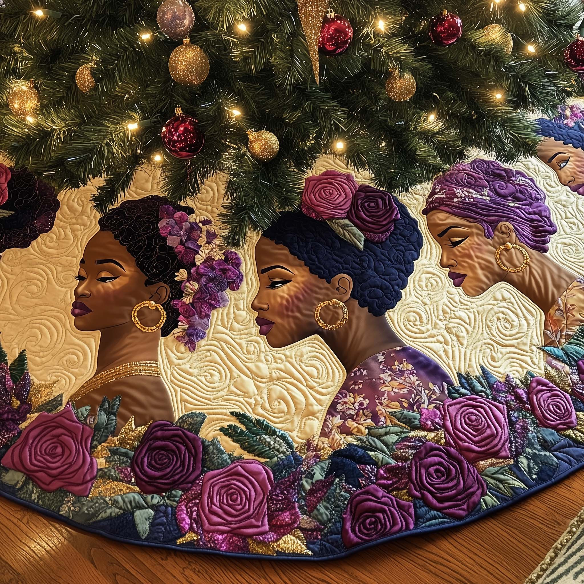 Proud Legacy Quilted Tree Skirt Boho Home Decor Christmas Gifts For Women