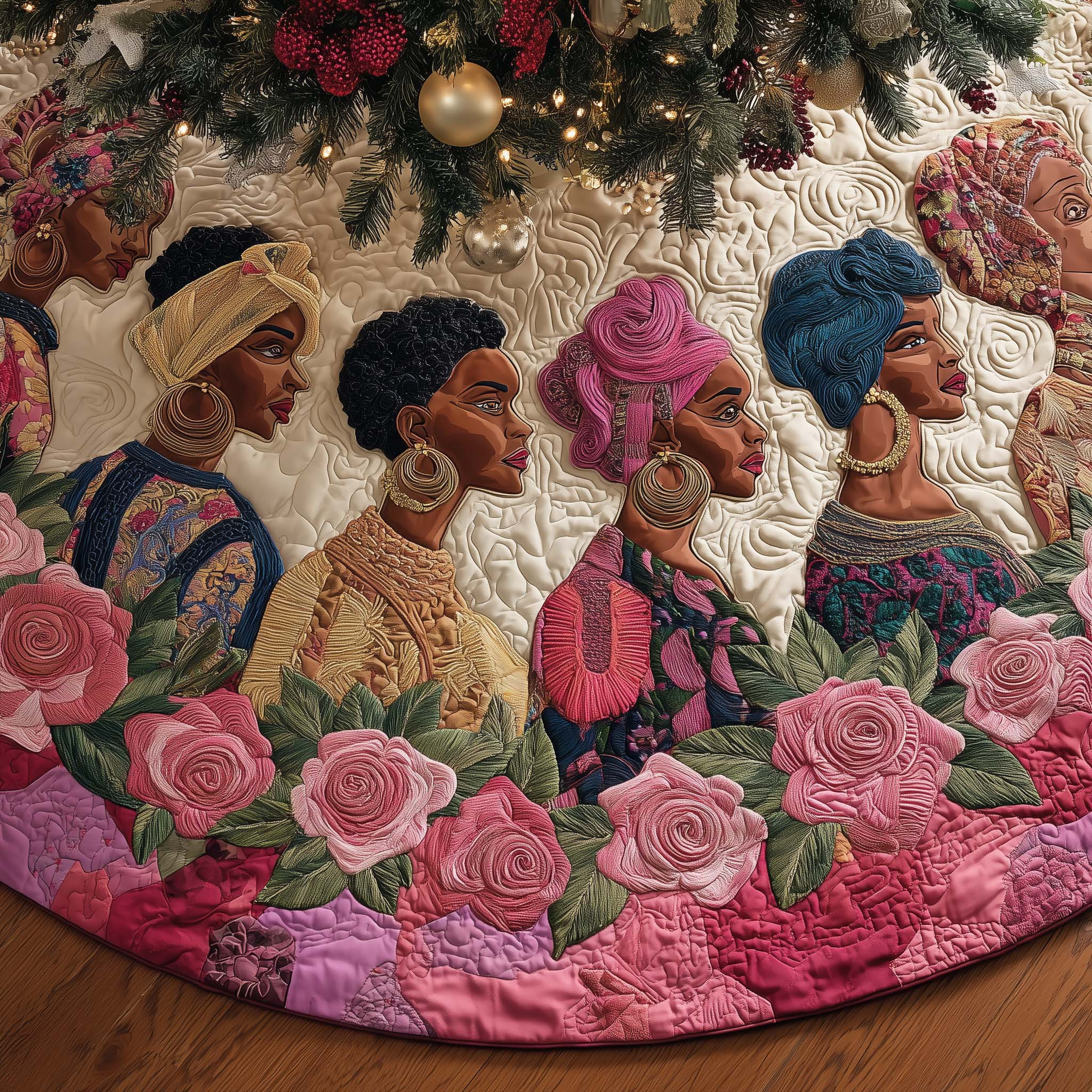 Proud Legacy Quilted Tree Skirt Boho Home Decor Unique Gifts For Women