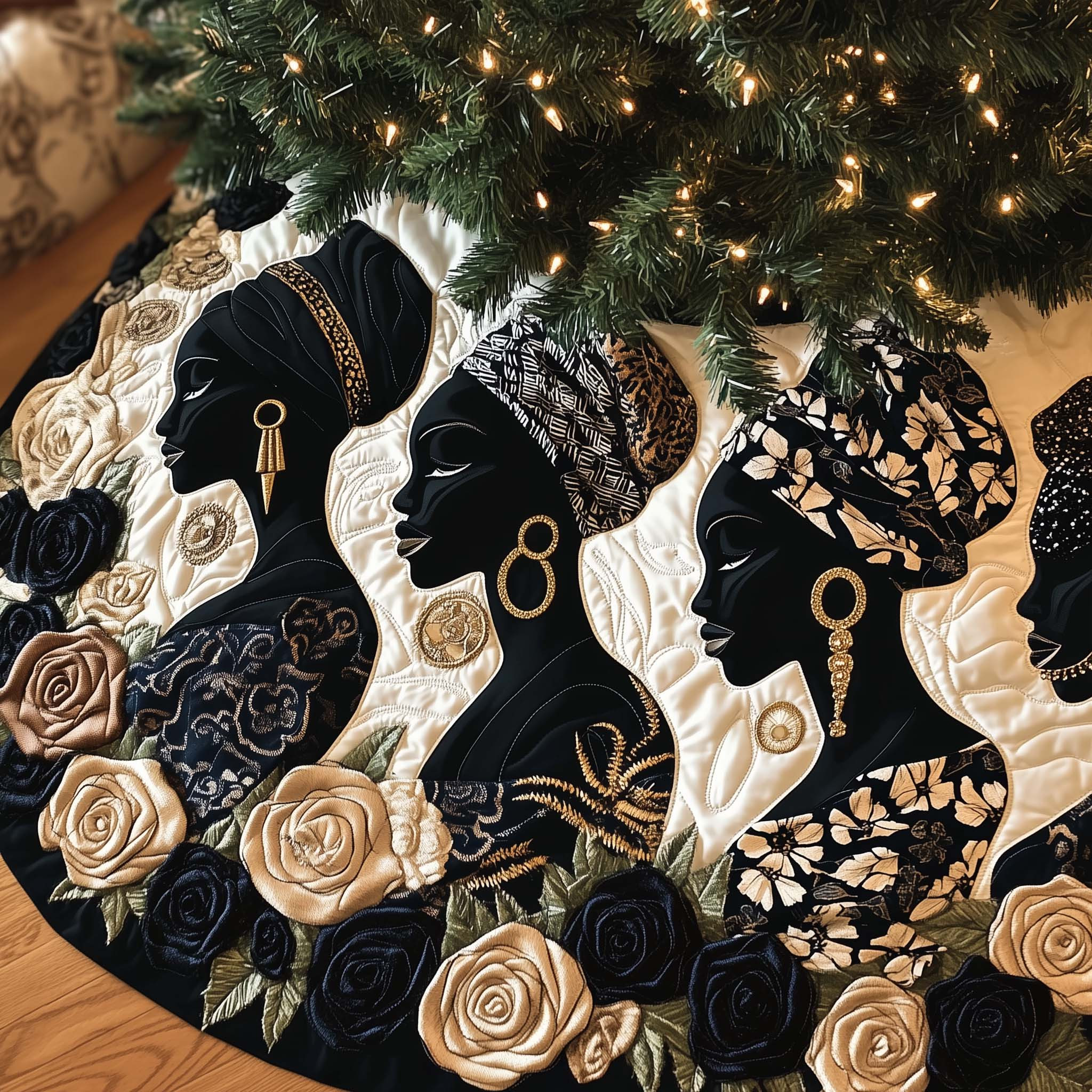 Proud Legacy Quilted Tree Skirt Boho Themed Aesthetic Home Decor Best Grandma Gifts