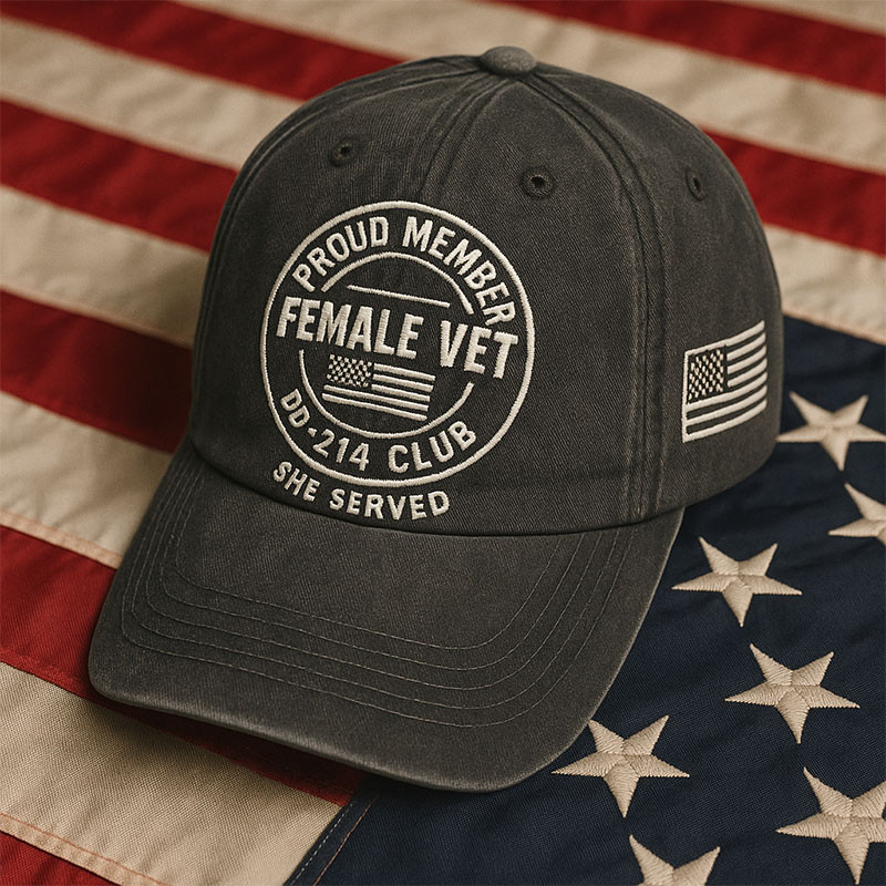 Proud Member Female Club Hat DD 214 Club She Served American Flag Cap Patriotic Gifts