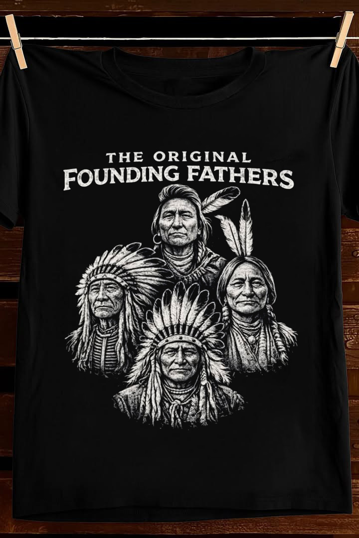 Proud Of Our Founding Fathers T Shirt Native Ancestor Pride Graphic Apparel Gift For Him
