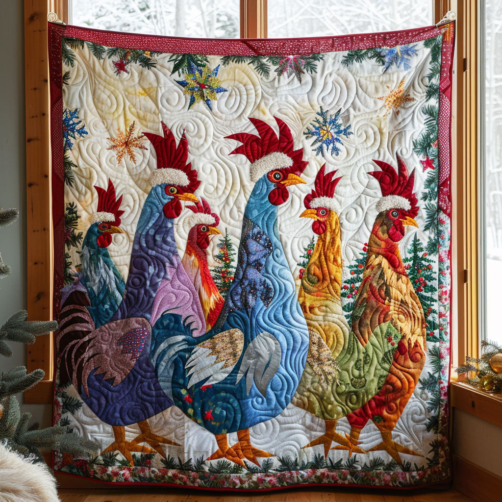 Proud Rooster Gathering Quilt Premium Quilt Blanket for Family and Guests
