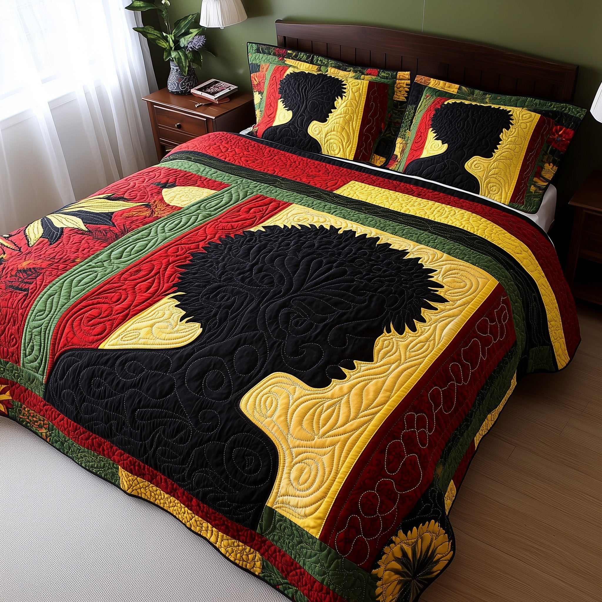 Proud Roots Quilted Bedding Set Duvet Cover Bed Sheet Great African American Gifts For Her